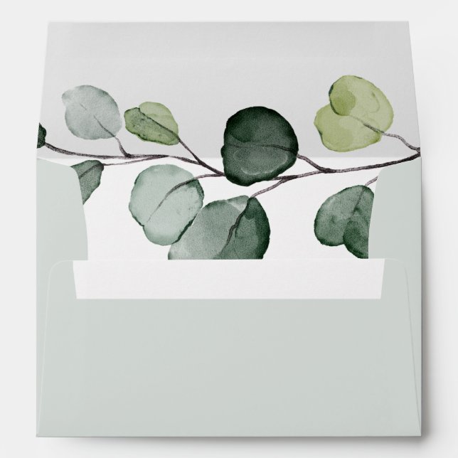 Enveloppe Eucalyptus Mariage de verdure Adresse de retour 5x (Dos (Bas))