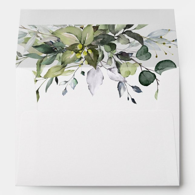 Enveloppe Eucalyptus simple et élégant pour carte 5x7 (Dos (Bas))