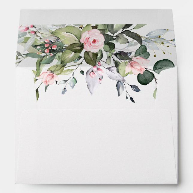 Enveloppe Eucalyptus simple et élégant pour carte 5x7 (Dos (Bas))