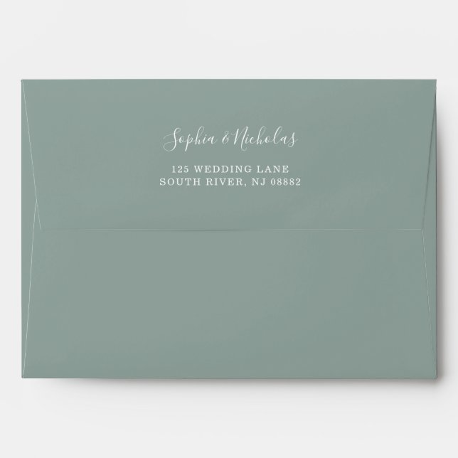 Enveloppe Eucalyptus verdure | Mariage vert simple (Dos (Haut rabat))