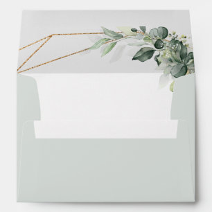 Enveloppe Eucalyptus Verdure Rustique Mariage géométrique