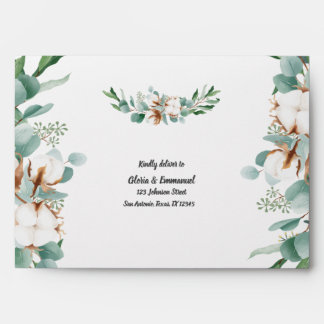 Enveloppe Eucalyptus vertes quittent le Mariage floral