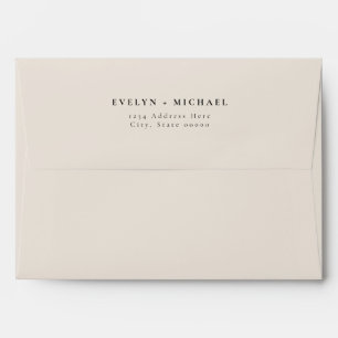 Enveloppe EVELYN Elegant Cream Mariage Adresse de retour