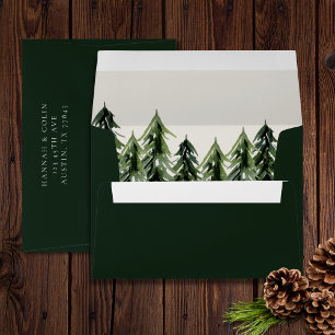 Enveloppe Evergreen Mountain Glen Blanc Vert Noir