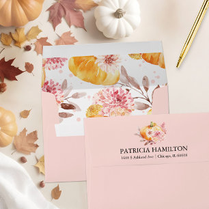 Enveloppe Faire-part de Baby Shower automnal sur le thème de