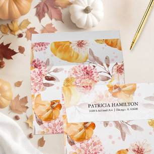 Enveloppe Faire-part de Baby Shower automnal sur le thème de