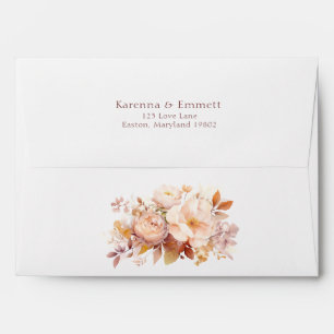 Enveloppe Faire-part de Baby Shower d'automne à motif floral