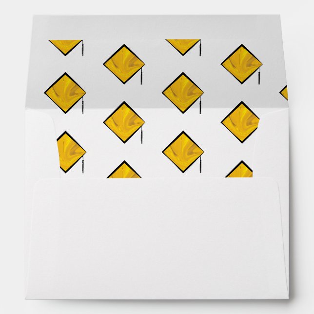 Enveloppe Faire-part de diplôme Adresse de retour Casquette  (Dos (Bas))