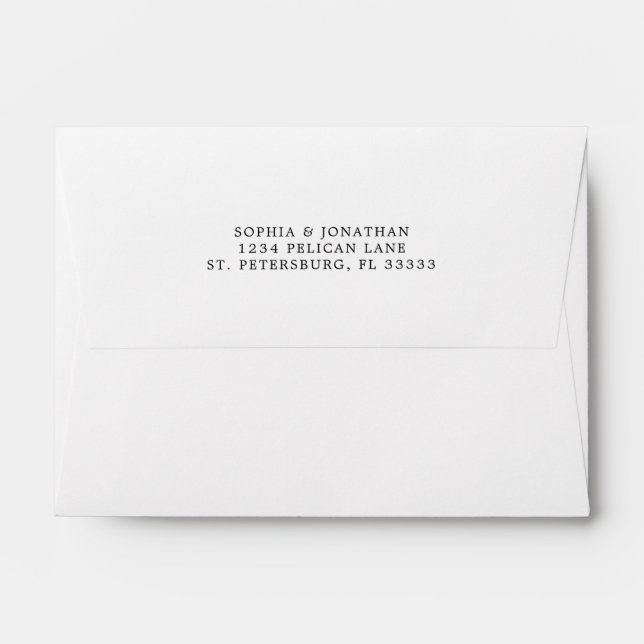 Enveloppe Faire-part de mariage A6 blanc (Dos (Haut rabat))