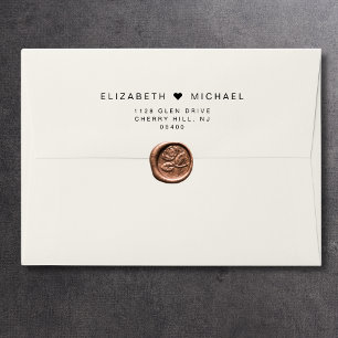 Enveloppe Faire-part de mariage à crème moderne minimale