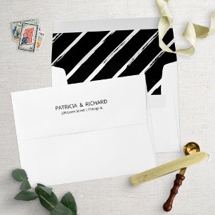 Enveloppe Faire-part de mariage à motif de lignes diagonales