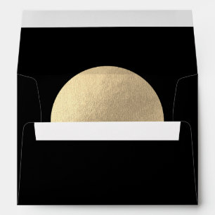 Enveloppe Faire-part de mariage Abstrait moderne Black & Gol