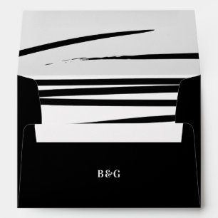 Enveloppe Faire-part de mariage Abstrait noir blanc moderne