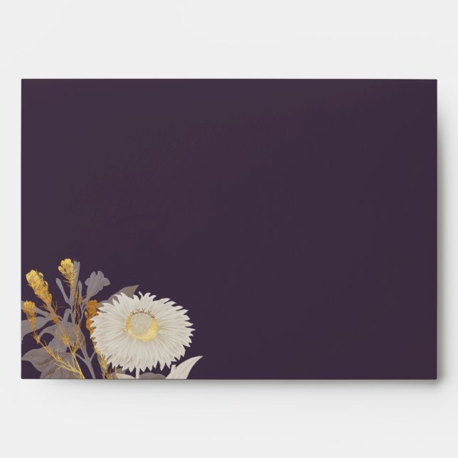 Enveloppe Faire-part de mariage antique pourpre Da (Devant)
