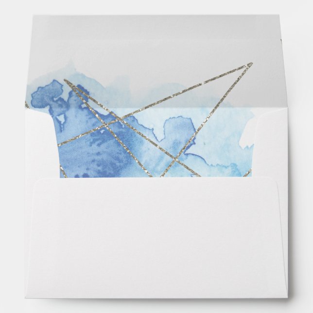 Enveloppe Faire-part de mariage aquarelle géométrique (Dos (Bas))