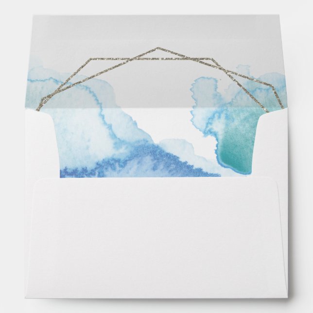 Enveloppe Faire-part de mariage aquarelle géométrique (Dos (Bas))