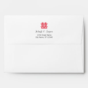 Enveloppe faire-part de mariage avec double bonheu