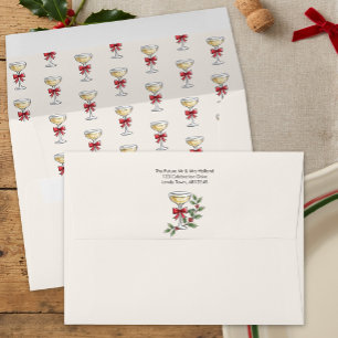 Enveloppe Faire-part de mariage avec doublure de champagne c