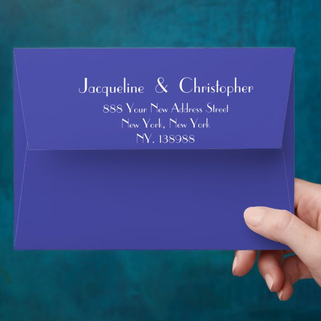 Enveloppe Faire-part de mariage bleu élégant romantique mode (Hand)