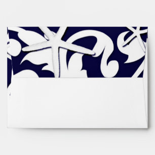 Enveloppe Faire-part de mariage bleu marine étoile de mer bl