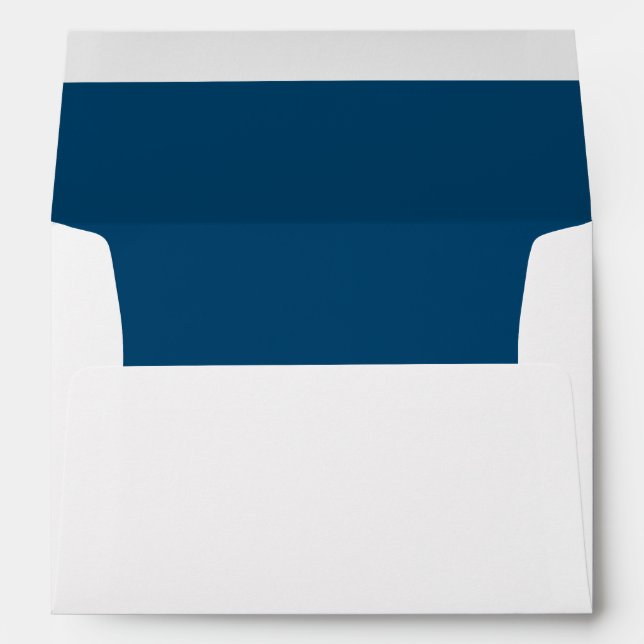 Enveloppe Faire-part de mariage bleu marine simple (Dos (Bas))