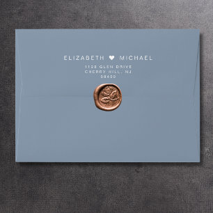 Enveloppe Faire-part de mariage bleu poussiéreux moderne min