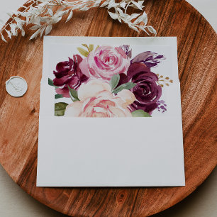 Enveloppe Faire-part de mariage botanique floral rustique