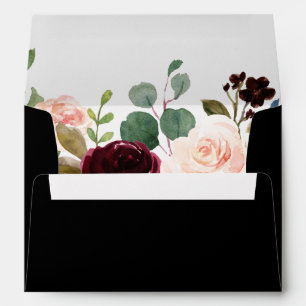 Enveloppe Faire-part de mariage botanique noir rustique