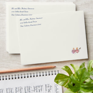Enveloppe Faire-part de mariage catholique Deux Cœurs