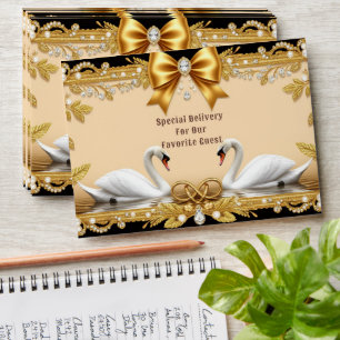 Enveloppe Faire-part de mariage Cygne Perle
