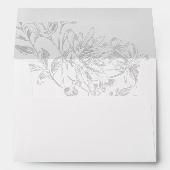 Enveloppe Faire-part de mariage d'adresse de retour noir bla (Dos (Bas))