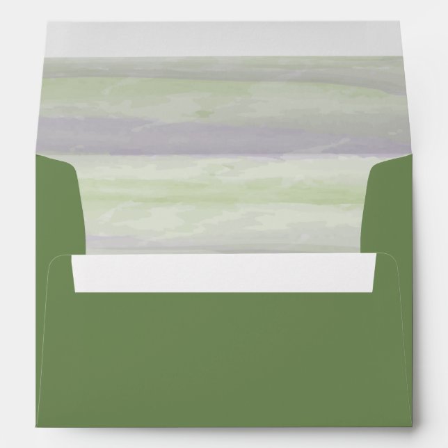 Enveloppe Faire-part de mariage d'aquarelle Lavande et Sage (Dos (Bas))