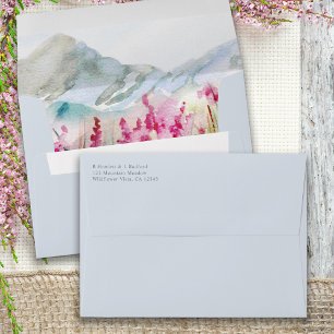 Enveloppe Faire-part de mariage d'aquarelle Mountain Meadow