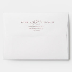 Enveloppe Faire-part de mariage de calligraphie dorée Rose r