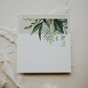 Enveloppe Faire-part de mariage de calligraphie tropicale ve