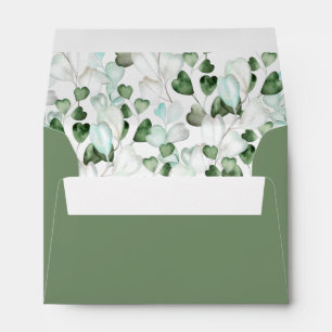 Enveloppe Faire-part de mariage de feuillage blanc vert Sage