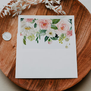 Enveloppe Faire-part de mariage de feuillage vert floral sim