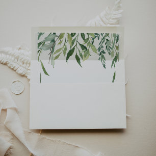 Enveloppe Faire-part de mariage de feuillage vert moderne