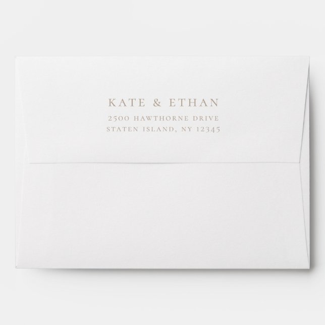 Enveloppe Faire-part de mariage de monogramme de crête botan (Dos (Haut rabat))