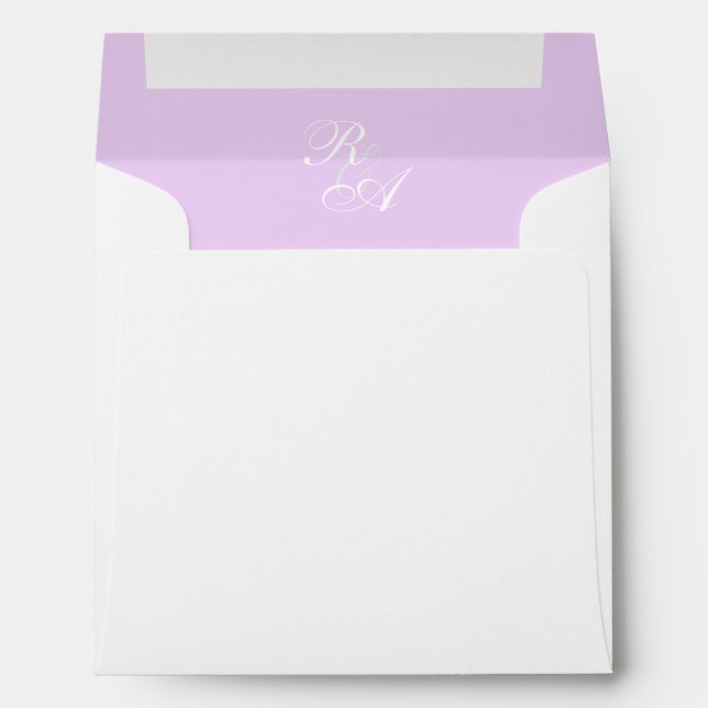 Enveloppe Faire-part de mariage de ruban violet Rose (Dos (Bas))