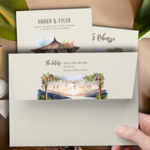 Enveloppe Faire-part de mariage des feux de fée du coucher d