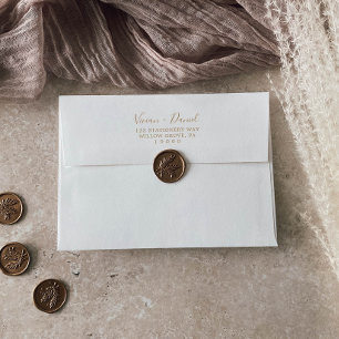 Enveloppe Faire-part de mariage d'or minimaliste