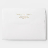 Faire-part de mariage d'or minimaliste classique