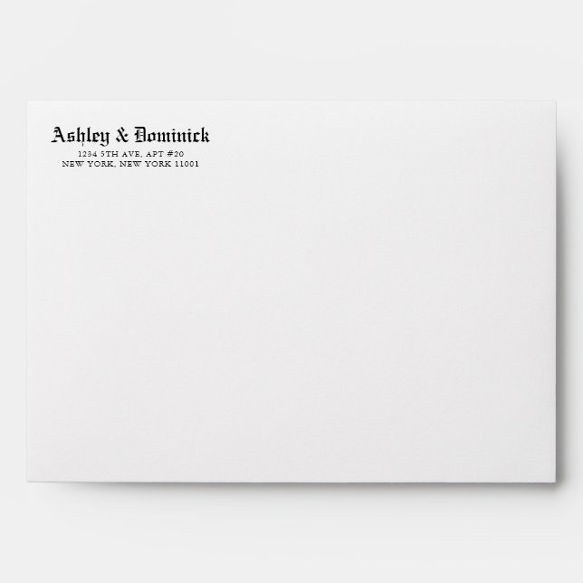 Enveloppe Faire-part de mariage élégant ancien anglais gothi (Devant)