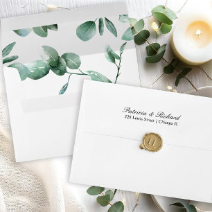 Enveloppe Faire-part de mariage élégant écriture verdure Env