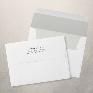 Enveloppe Faire-part de mariage élégant minimaliste noir et