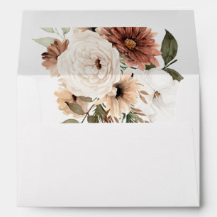 Enveloppe Faire-part de mariage en terre cuite fleurie de Bo