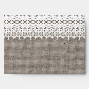 Enveloppe Faire-part de mariage en toile de jute rustique et