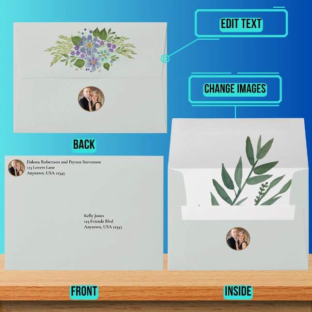Enveloppe Faire-part de mariage Feuille 04f Aquare (Please enjoy our design and see the others in the collection.)