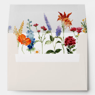Enveloppe Faire-part de mariage Fleur sauvage aquarelle